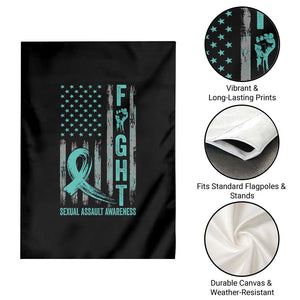 Sexual Assault Awareness Garden Flag Fight Cancer American Flag Teal Ribbon TS10 Print Your Wear