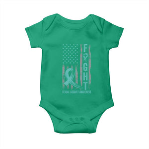 Sexual Assault Awareness Baby Onesie Fight Cancer American Flag Teal Ribbon TS10 Irish Green Print Your Wear