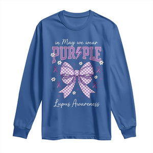 In May We Wear Purple Lupus Awareness Long Sleeve Shirt Purple Ribbon Coquette Bow TS10 Royal Blue Print Your Wear