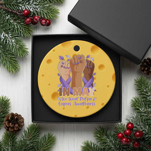 In May We Wear Purple Lupus Awareness Ceramic Ornament Purple Ribbon TS10 1pc Yellow Cheese Print Your Wear