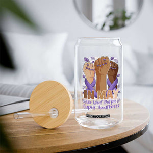 In May We Wear Purple Lupus Awareness Glass Can Purple Ribbon TS10 Print Your Wear