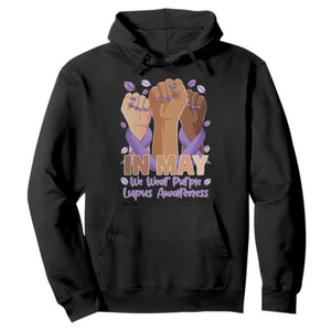 In May We Wear Purple Lupus Awareness Hoodie Purple Ribbon TS10 Black Print Your Wear