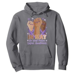 In May We Wear Purple Lupus Awareness Hoodie Purple Ribbon TS10 Charcoal Print Your Wear