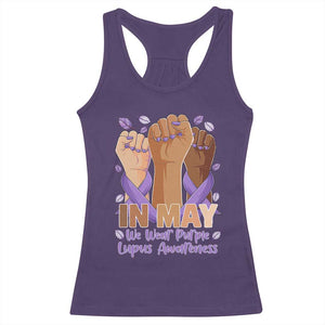 In May We Wear Purple Lupus Awareness Racerback Tank Top Purple Ribbon TS10 Purple Print Your Wear