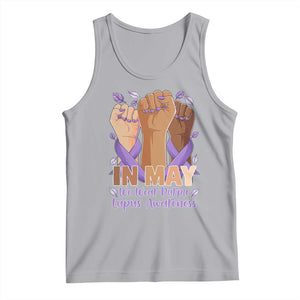 In May We Wear Purple Lupus Awareness Tank Top Purple Ribbon TS10 Athletic Heather Print Your Wear