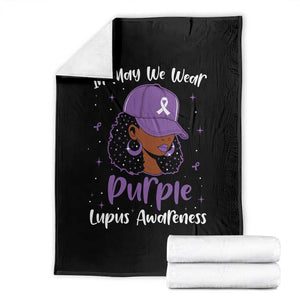 Lupus Awareness Throw Blanket African American Black Women Fight Lupus Purple Ribbon TS10 Black Print Your Wear