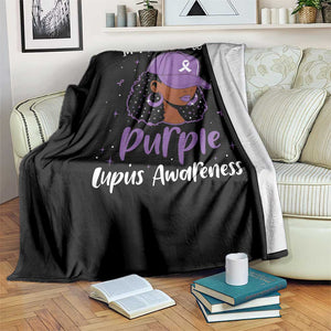 Lupus Awareness Throw Blanket African American Black Women Fight Lupus Purple Ribbon TS10 Print Your Wear