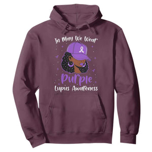 Lupus Awareness Hoodie African American Black Women Fight Lupus Purple Ribbon TS10 Maroon Print Your Wear