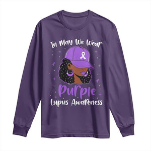 Lupus Awareness Long Sleeve Shirt African American Black Women Fight Lupus Purple Ribbon TS10 Purple Print Your Wear