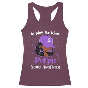 Lupus Awareness Racerback Tank Top African American Black Women Fight Lupus Purple Ribbon TS10 Maroon Print Your Wear