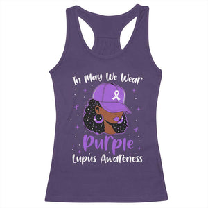Lupus Awareness Racerback Tank Top African American Black Women Fight Lupus Purple Ribbon TS10 Purple Print Your Wear