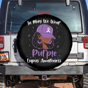 Lupus Awareness Spare Tire Cover African American Black Women Fight Lupus Purple Ribbon TS10 No hole Black Print Your Wear