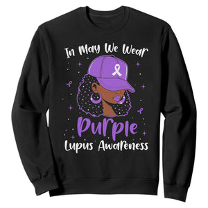 Lupus Awareness Sweatshirt African American Black Women Fight Lupus Purple Ribbon TS10 Black Print Your Wear