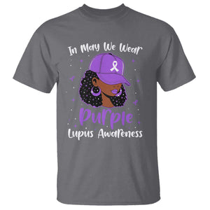 Lupus Awareness T Shirt African American Black Women Fight Lupus Purple Ribbon TS10 Charcoal Print Your Wear