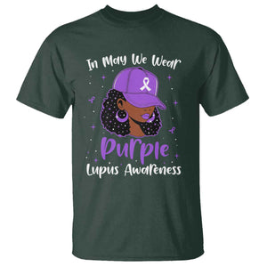 Lupus Awareness T Shirt African American Black Women Fight Lupus Purple Ribbon TS10 Dark Forest Green Print Your Wear
