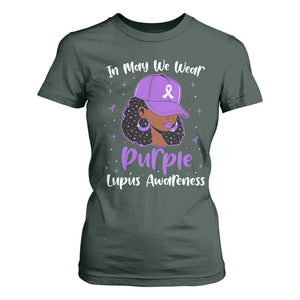 Lupus Awareness T Shirt For Women African American Black Women Fight Lupus Purple Ribbon TS10 Dark Forest Green Print Your Wear