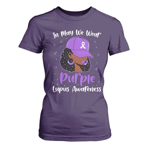 Lupus Awareness T Shirt For Women African American Black Women Fight Lupus Purple Ribbon TS10 Purple Print Your Wear