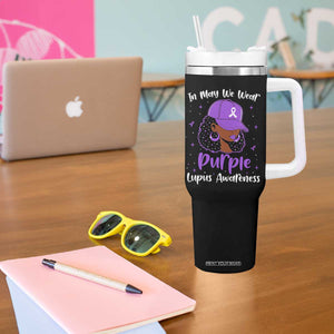 Lupus Awareness Tumbler With Handle African American Black Women Fight Lupus Purple Ribbon TS10 Print Your Wear
