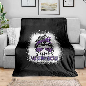 Lupus Warrior Throw Blanket Purple Ribbon Messy Bun Women TS10 Print Your Wear