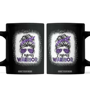 Lupus Warrior Coffee Mug Purple Ribbon Messy Bun Women TS10 Black Print Your Wear