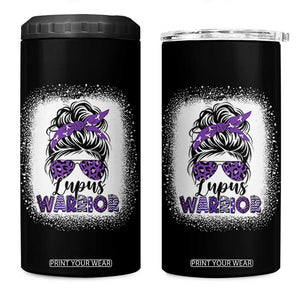 Lupus Warrior 4 in 1 Can Cooler Tumbler Purple Ribbon Messy Bun Women TS10 One Size: 16 oz Black Print Your Wear