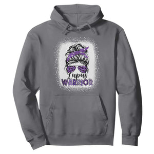 Lupus Warrior Hoodie Purple Ribbon Messy Bun Women TS10 Charcoal Print Your Wear
