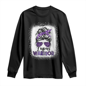 Lupus Warrior Long Sleeve Shirt Purple Ribbon Messy Bun Women TS10 Black Print Your Wear