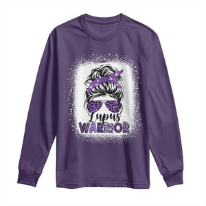 Lupus Warrior Long Sleeve Shirt Purple Ribbon Messy Bun Women TS10 Purple Print Your Wear