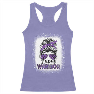 Lupus Warrior Racerback Tank Top Purple Ribbon Messy Bun Women TS10 Violet Print Your Wear