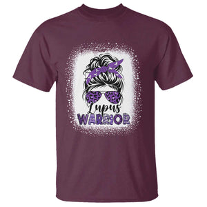 Lupus Warrior T Shirt Purple Ribbon Messy Bun Women TS10 Maroon Print Your Wear