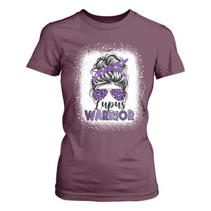 Lupus Warrior T Shirt For Women Purple Ribbon Messy Bun Women TS10 Maroon Print Your Wear