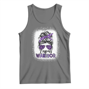 Lupus Warrior Tank Top Purple Ribbon Messy Bun Women TS10 Black Heather Print Your Wear