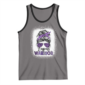 Lupus Warrior Tank Top Purple Ribbon Messy Bun Women TS10 Deep Heather Black Print Your Wear