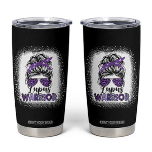 Lupus Warrior Tumbler Cup Purple Ribbon Messy Bun Women TS10 Black Print Your Wear