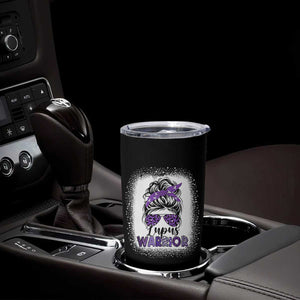 Lupus Warrior Tumbler Cup Purple Ribbon Messy Bun Women TS10 Print Your Wear