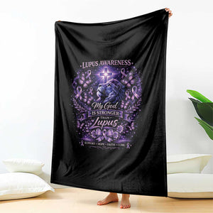 Lupus Awareness Throw Blanket Lion Purple Ribbon My God Is Stronger Than Lupus TS10 Print Your Wear