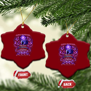 Lupus Awareness Ceramic Ornament Lion Purple Ribbon My God Is Stronger Than Lupus TS10 Print Your Wear