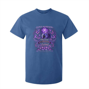 Lupus Awareness T Shirt For Kid Lion Purple Ribbon My God Is Stronger Than Lupus TS10 Royal Blue Print Your Wear