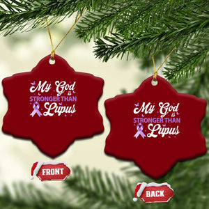 My God Is Bigger Than Lupus Ceramic Ornament Purple Ribbon TS10 Print Your Wear
