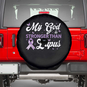 My God Is Bigger Than Lupus Spare Tire Cover Purple Ribbon TS10 Black Print Your Wear