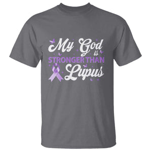 My God Is Bigger Than Lupus T Shirt Purple Ribbon TS10 Charcoal Print Your Wear