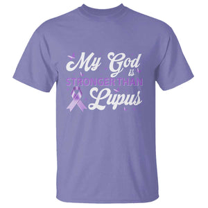 My God Is Bigger Than Lupus T Shirt Purple Ribbon TS10 Violet Print Your Wear