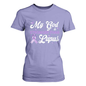 My God Is Bigger Than Lupus T Shirt For Women Purple Ribbon TS10 Violet Print Your Wear