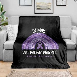 Lupus Awareness Throw Blanket In May We Wear Purple Ribbon Rainbow TS10 Print Your Wear