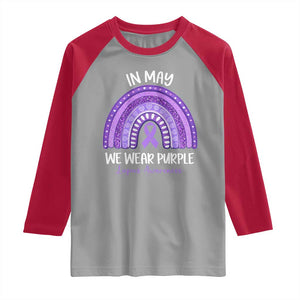 Lupus Awareness Raglan Shirt In May We Wear Purple Ribbon Rainbow TS10 Sport Gray Red Print Your Wear