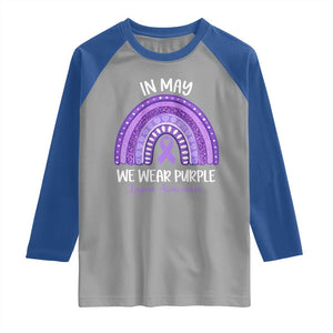 Lupus Awareness Raglan Shirt In May We Wear Purple Ribbon Rainbow TS10 Sport Gray Royal Print Your Wear