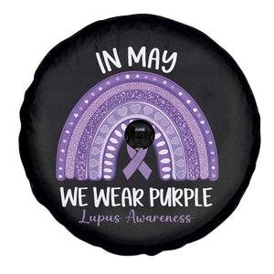 Lupus Awareness Spare Tire Cover In May We Wear Purple Ribbon Rainbow TS10 Print Your Wear