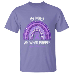 Lupus Awareness T Shirt - In May We Wear Purple - Ribbon Rainbow TS10 Violet Print Your Wear
