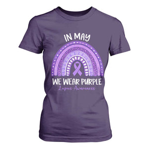 Lupus Awareness T Shirt For Women In May We Wear Purple Ribbon Rainbow TS10 Purple Print Your Wear