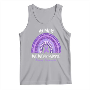 Lupus Awareness Tank Top In May We Wear Purple Ribbon Rainbow TS10 Athletic Heather Print Your Wear